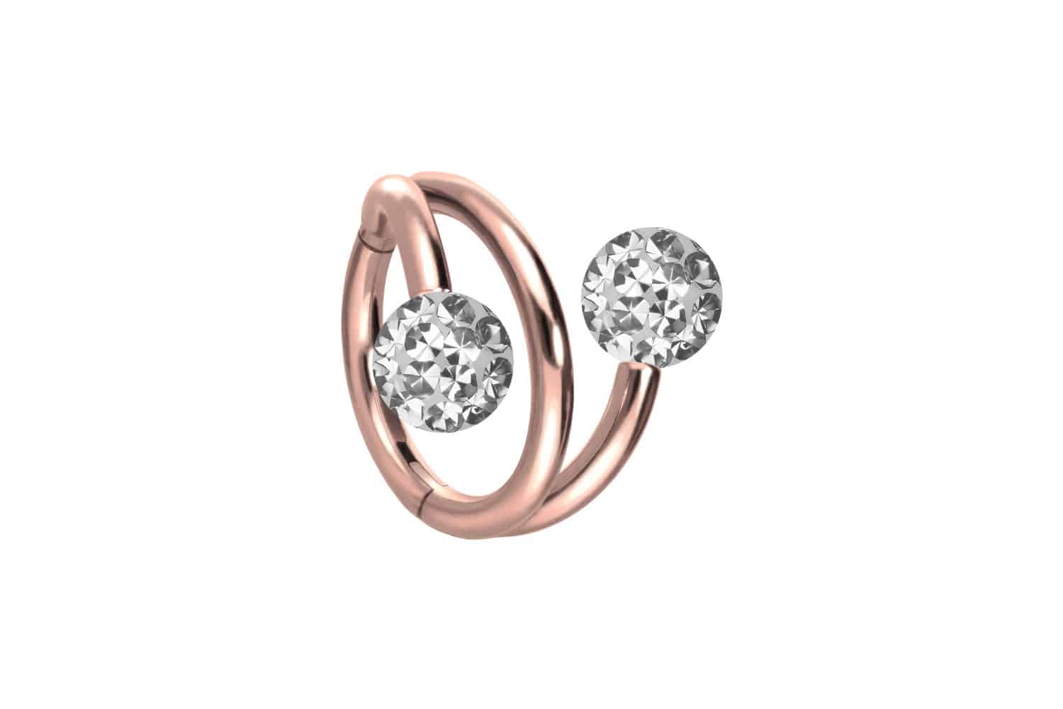 Titan Segmentring Clicker Piercing mit Innengewinde 3 RINGE + 2 EPOXY-KUGELN